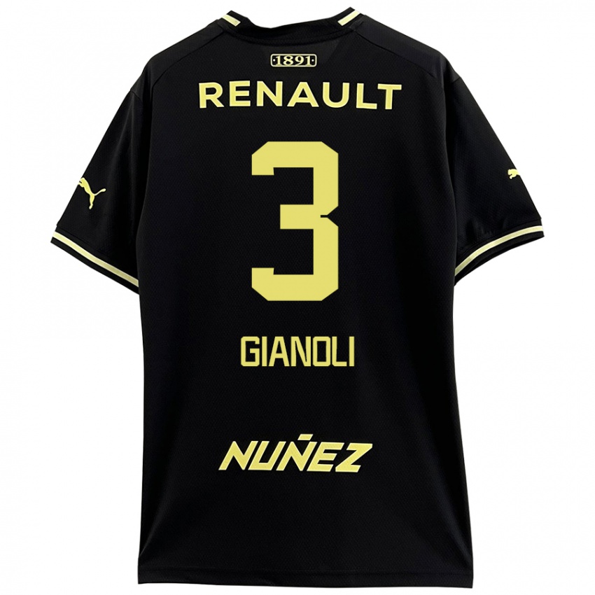 Niño Camiseta Martín Gianoli #3 Negro Amarillo 2ª Equipación 2024/25 La Camisa