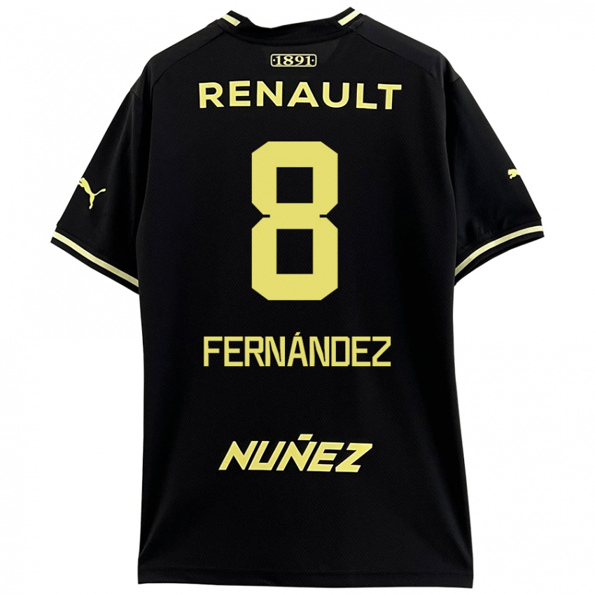 Niño Camiseta Leonardo Fernández #8 Negro Amarillo 2ª Equipación 2024/25 La Camisa