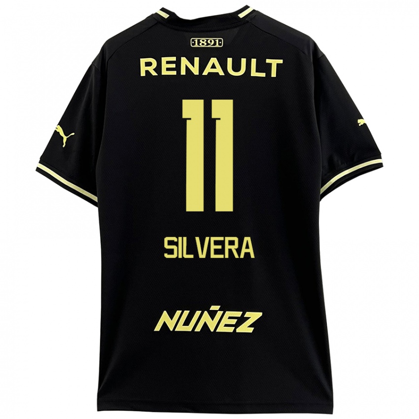 Niño Camiseta Maximiliano Silvera #11 Negro Amarillo 2ª Equipación 2024/25 La Camisa