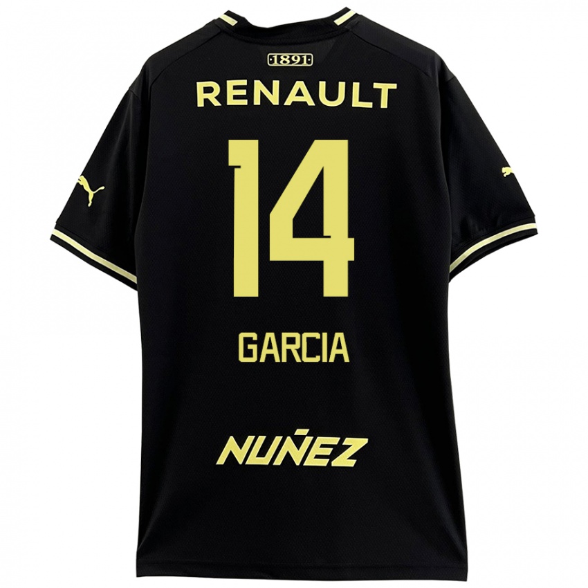 Niño Camiseta Damián García #14 Negro Amarillo 2ª Equipación 2024/25 La Camisa