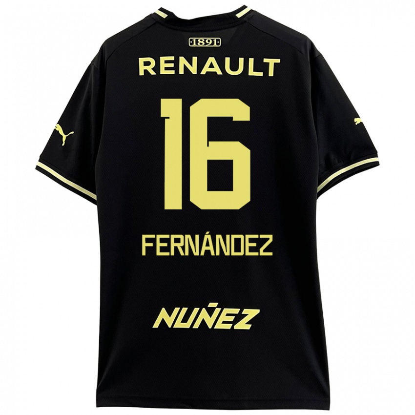 Niño Camiseta Adrián Fernández #16 Negro Amarillo 2ª Equipación 2024/25 La Camisa