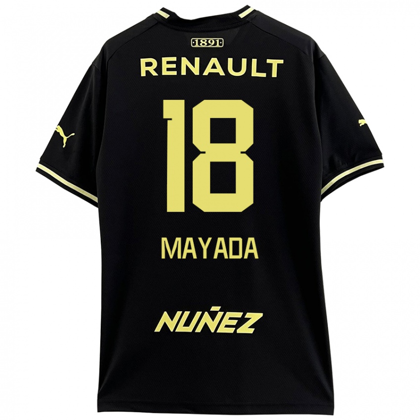 Niño Camiseta Camilo Mayada #18 Negro Amarillo 2ª Equipación 2024/25 La Camisa