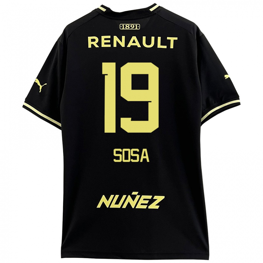 Niño Camiseta Diego Sosa #19 Negro Amarillo 2ª Equipación 2024/25 La Camisa