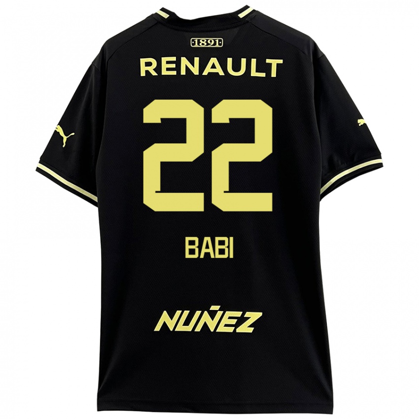 Niño Camiseta Matheus Babi #22 Negro Amarillo 2ª Equipación 2024/25 La Camisa