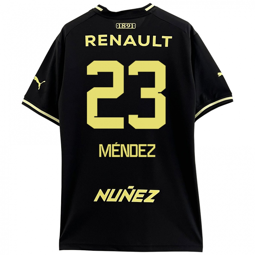 Niño Camiseta Javier Méndez #23 Negro Amarillo 2ª Equipación 2024/25 La Camisa