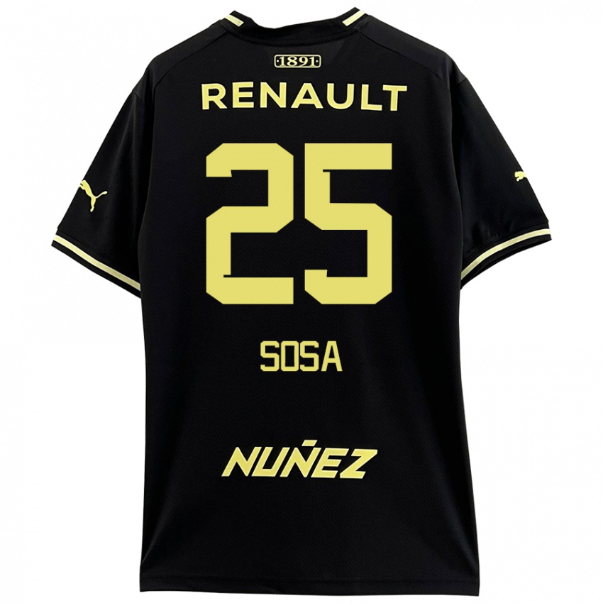 Niño Camiseta Ignacio Sosa #25 Negro Amarillo 2ª Equipación 2024/25 La Camisa