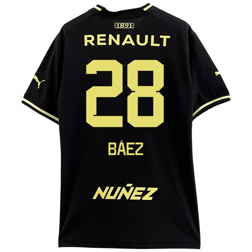 Niño Camiseta Jaime Báez #28 Negro Amarillo 2ª Equipación 2024/25 La Camisa