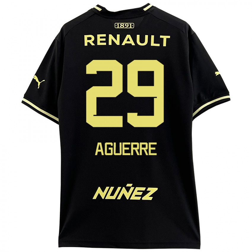 Niño Camiseta Washington Aguerre #29 Negro Amarillo 2ª Equipación 2024/25 La Camisa