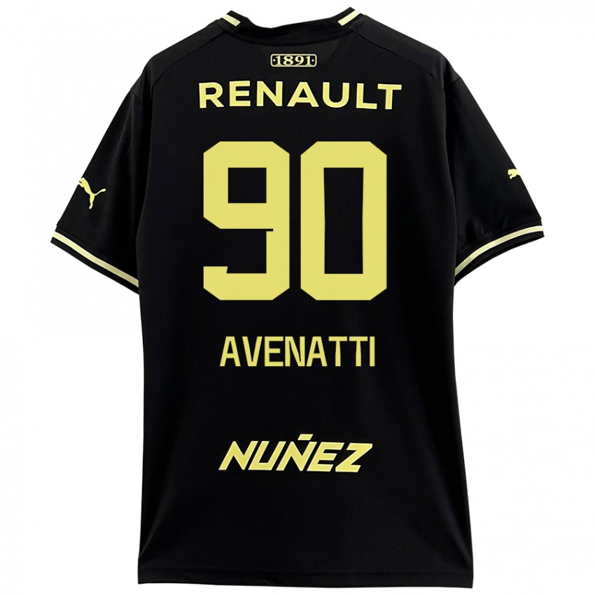 Niño Camiseta Felipe Avenatti #90 Negro Amarillo 2ª Equipación 2024/25 La Camisa