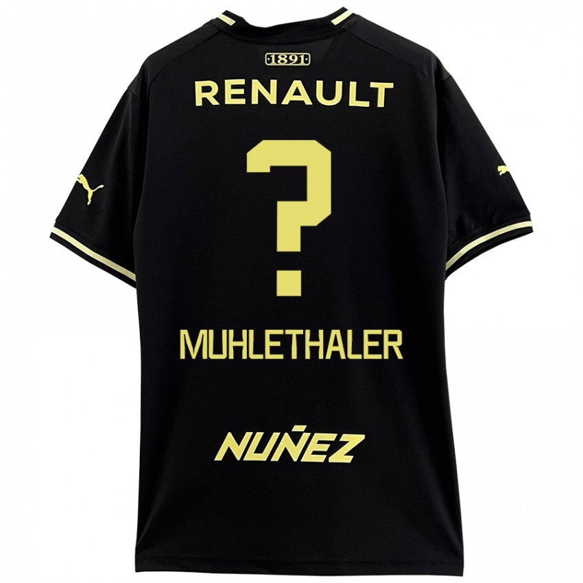 Niño Camiseta Stiven Muhlethaler #0 Negro Amarillo 2ª Equipación 2024/25 La Camisa