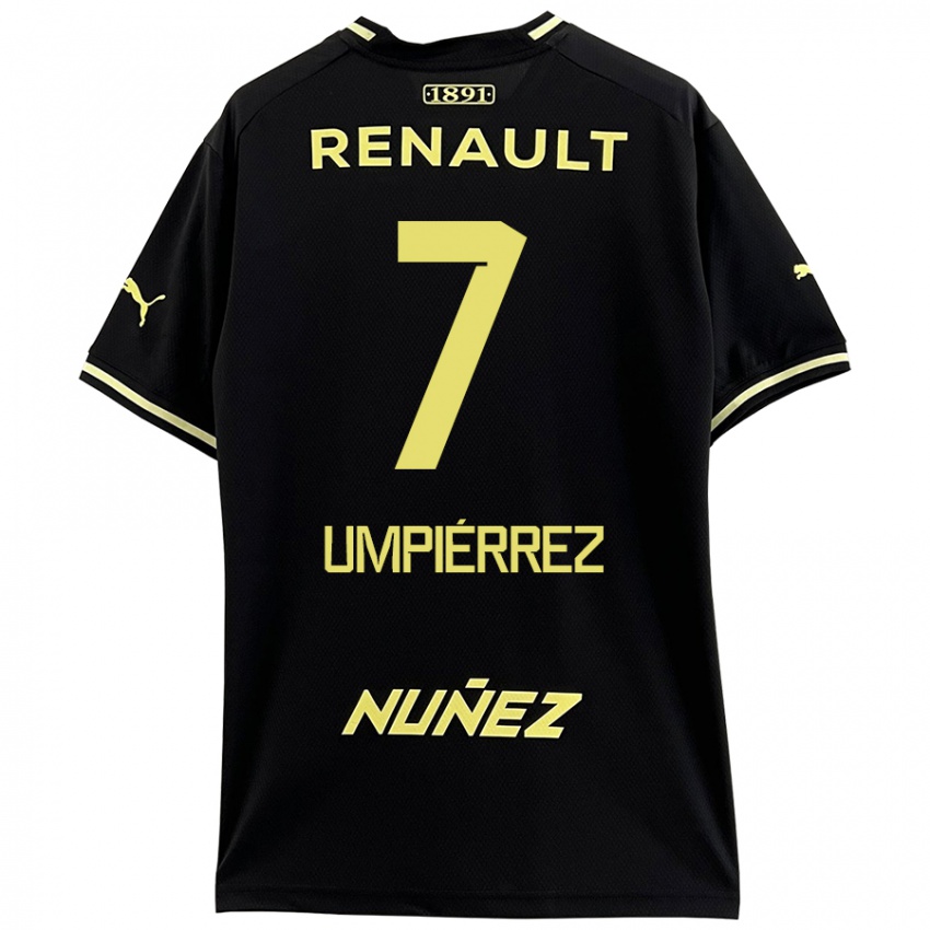 Niño Camiseta Leandro Umpiérrez #7 Negro Amarillo 2ª Equipación 2024/25 La Camisa