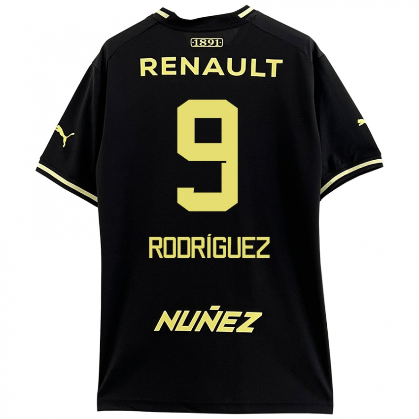 Niño Camiseta Agustín Rodríguez #9 Negro Amarillo 2ª Equipación 2024/25 La Camisa