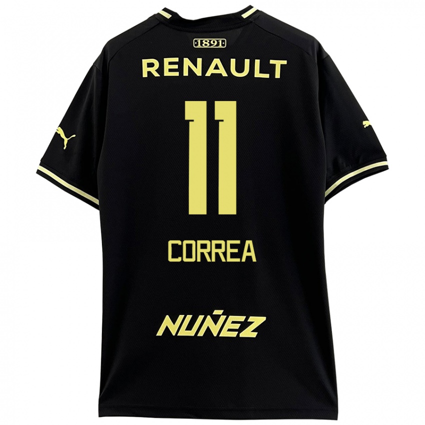 Niño Camiseta Franco Correa #11 Negro Amarillo 2ª Equipación 2024/25 La Camisa