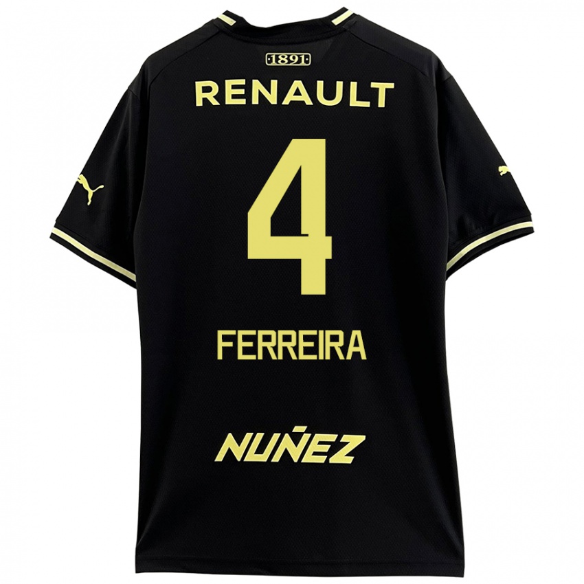 Niño Camiseta Joaquín Ferreira #4 Negro Amarillo 2ª Equipación 2024/25 La Camisa