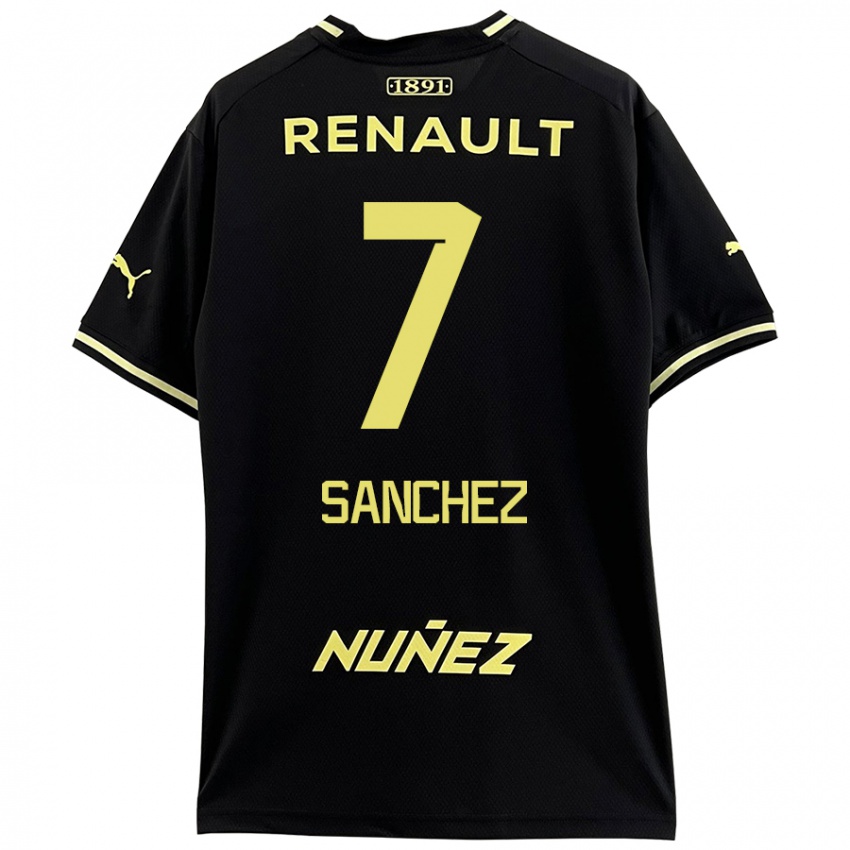 Niño Camiseta Carlos Sánchez #7 Negro Amarillo 2ª Equipación 2024/25 La Camisa