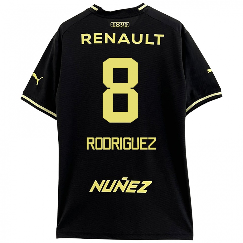 Niño Camiseta Sebastián Rodríguez #8 Negro Amarillo 2ª Equipación 2024/25 La Camisa