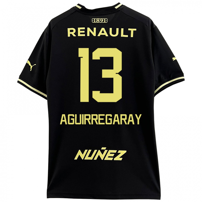 Niño Camiseta Matías Aguirregaray #13 Negro Amarillo 2ª Equipación 2024/25 La Camisa