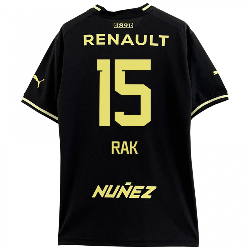 Niño Camiseta Yonatthan Rak #15 Negro Amarillo 2ª Equipación 2024/25 La Camisa