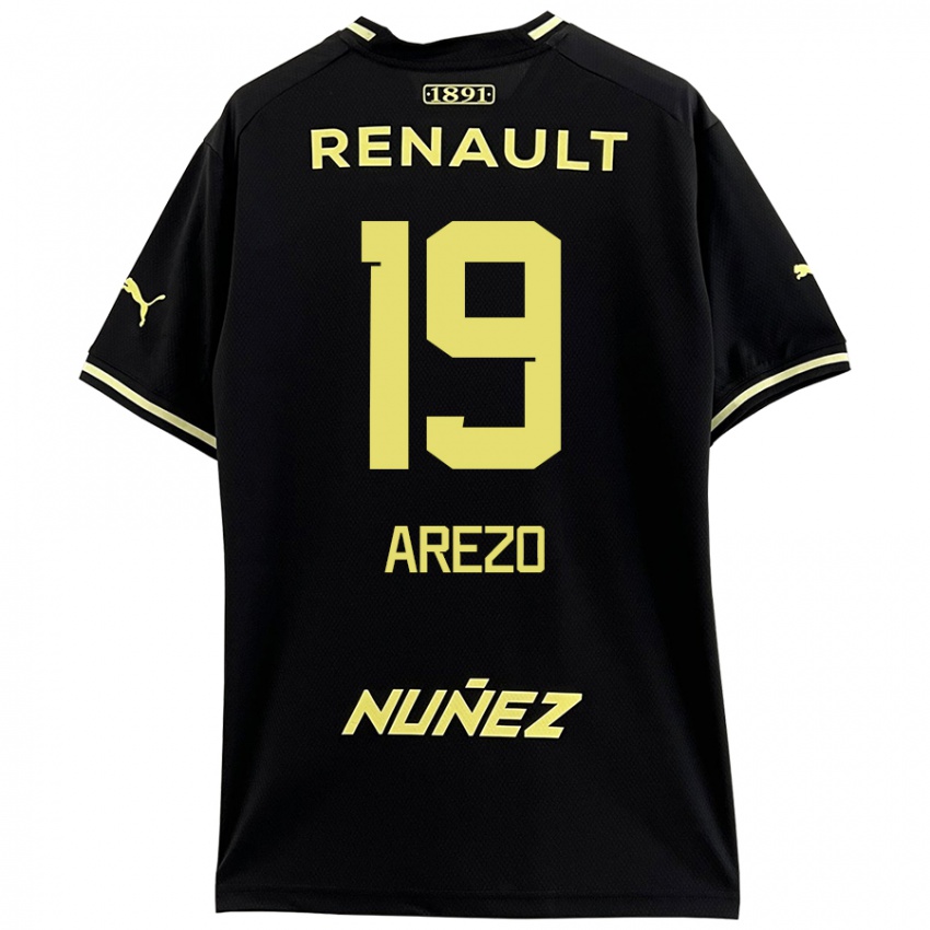 Niño Camiseta Matías Arezo #19 Negro Amarillo 2ª Equipación 2024/25 La Camisa