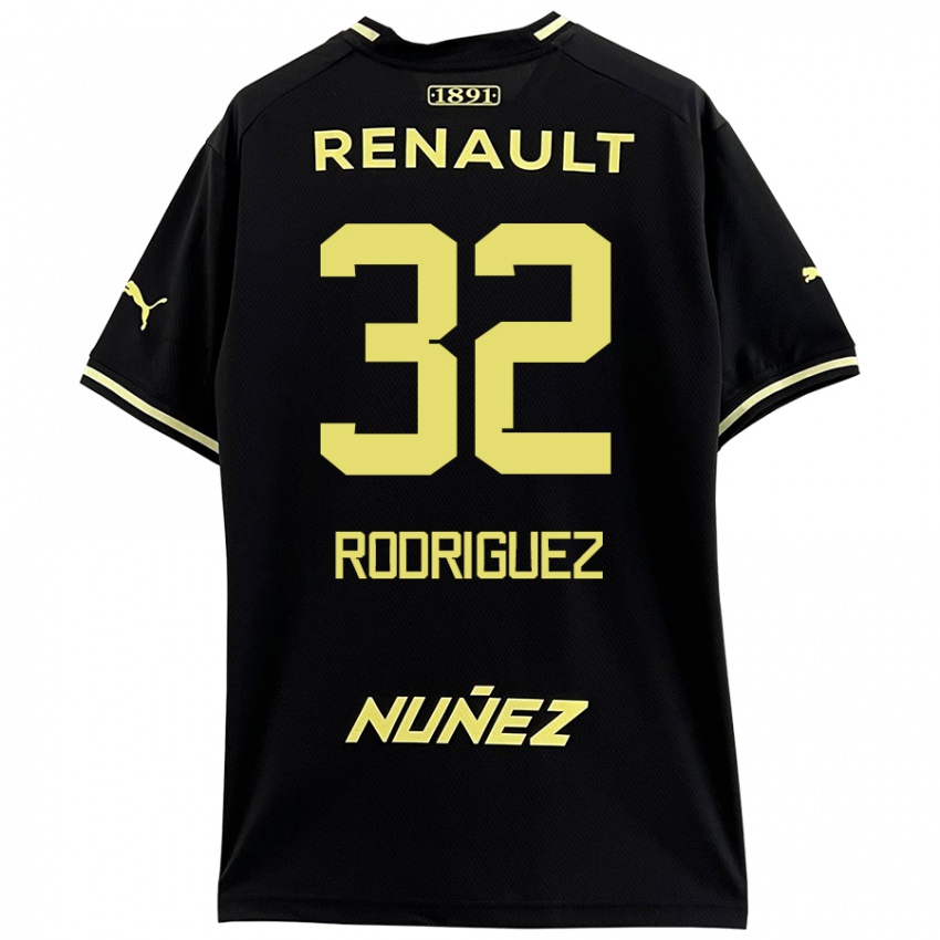 Niño Camiseta Randall Rodríguez #32 Negro Amarillo 2ª Equipación 2024/25 La Camisa