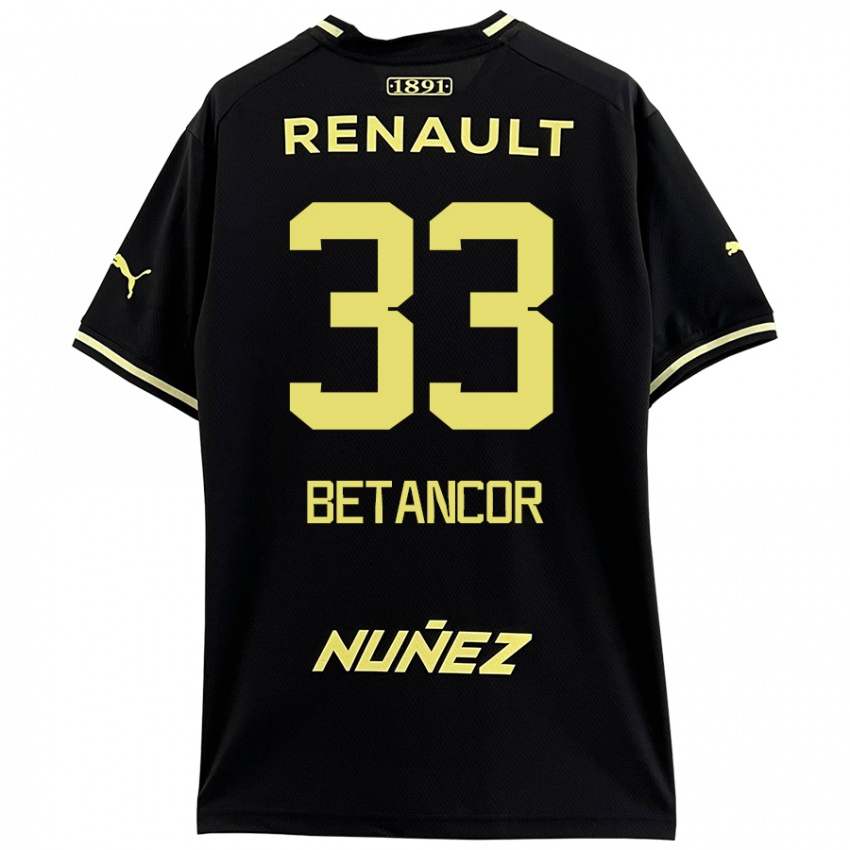 Niño Camiseta Bruno Betancor #33 Negro Amarillo 2ª Equipación 2024/25 La Camisa