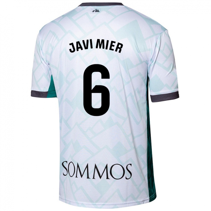 Niño Camiseta Javi Mier #6 Blanco Verde 2ª Equipación 2024/25 La Camisa