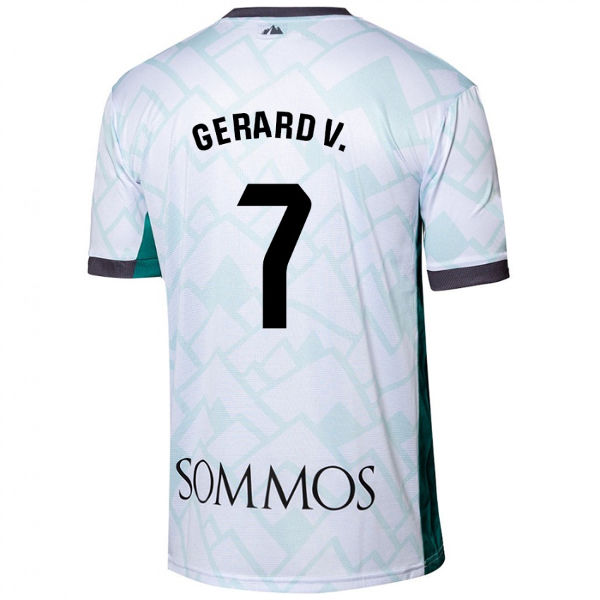 Niño Camiseta Gerard Valentín #7 Blanco Verde 2ª Equipación 2024/25 La Camisa