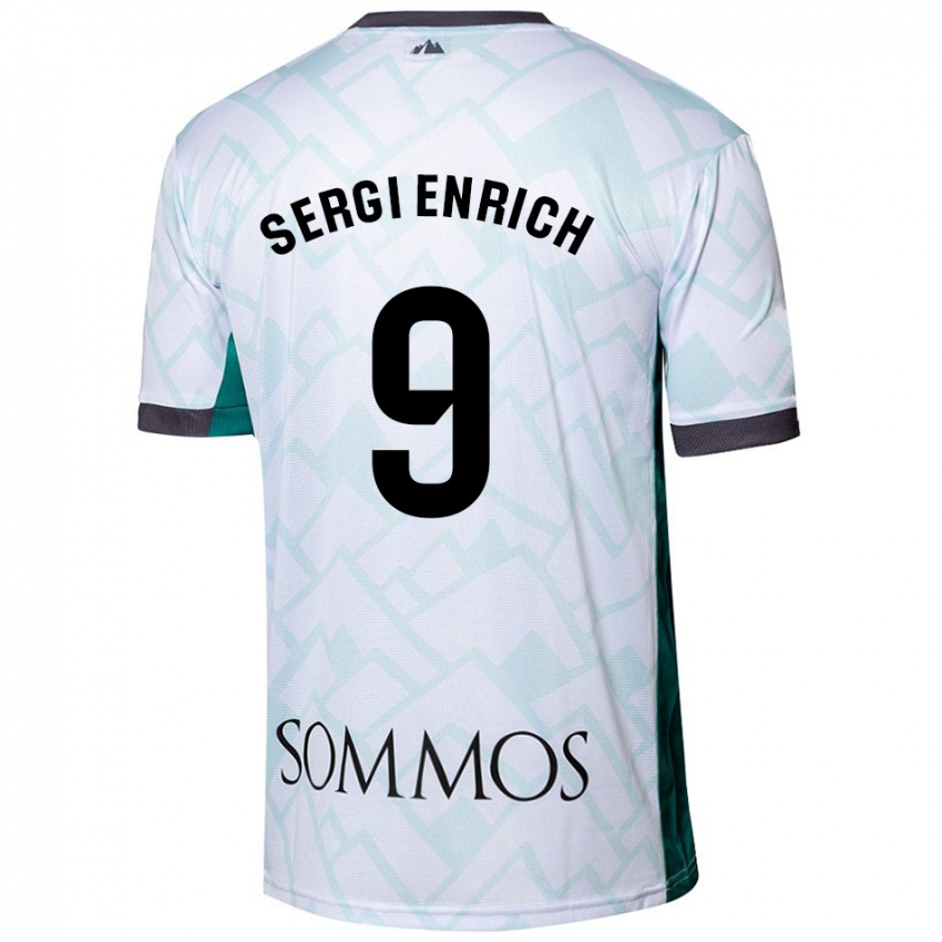 Niño Camiseta Sergi Enrich #9 Blanco Verde 2ª Equipación 2024/25 La Camisa