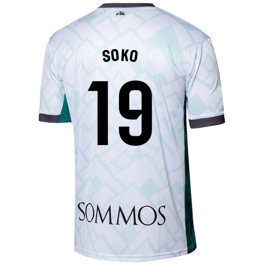 Niño Camiseta Patrick Soko #19 Blanco Verde 2ª Equipación 2024/25 La Camisa