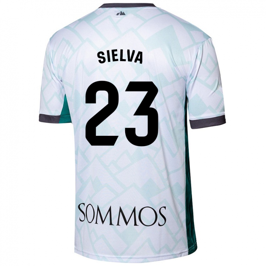 Niño Camiseta Óscar Sielva #23 Blanco Verde 2ª Equipación 2024/25 La Camisa