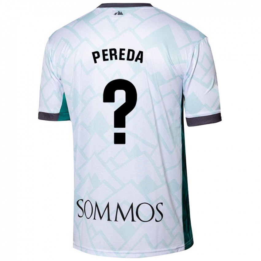 Niño Camiseta Adrián Pereda #0 Blanco Verde 2ª Equipación 2024/25 La Camisa