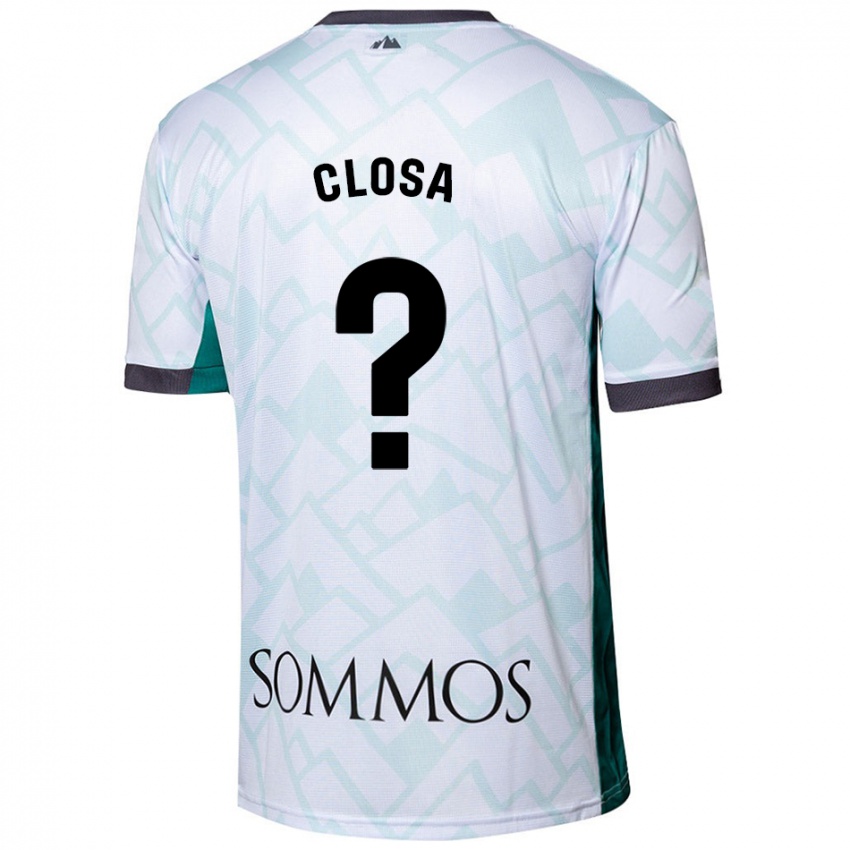 Niño Camiseta Marc Closa #0 Blanco Verde 2ª Equipación 2024/25 La Camisa