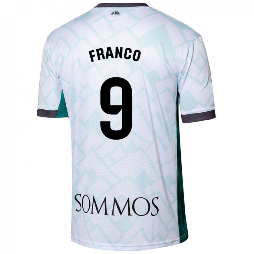 Niño Camiseta Santi Franco #9 Blanco Verde 2ª Equipación 2024/25 La Camisa