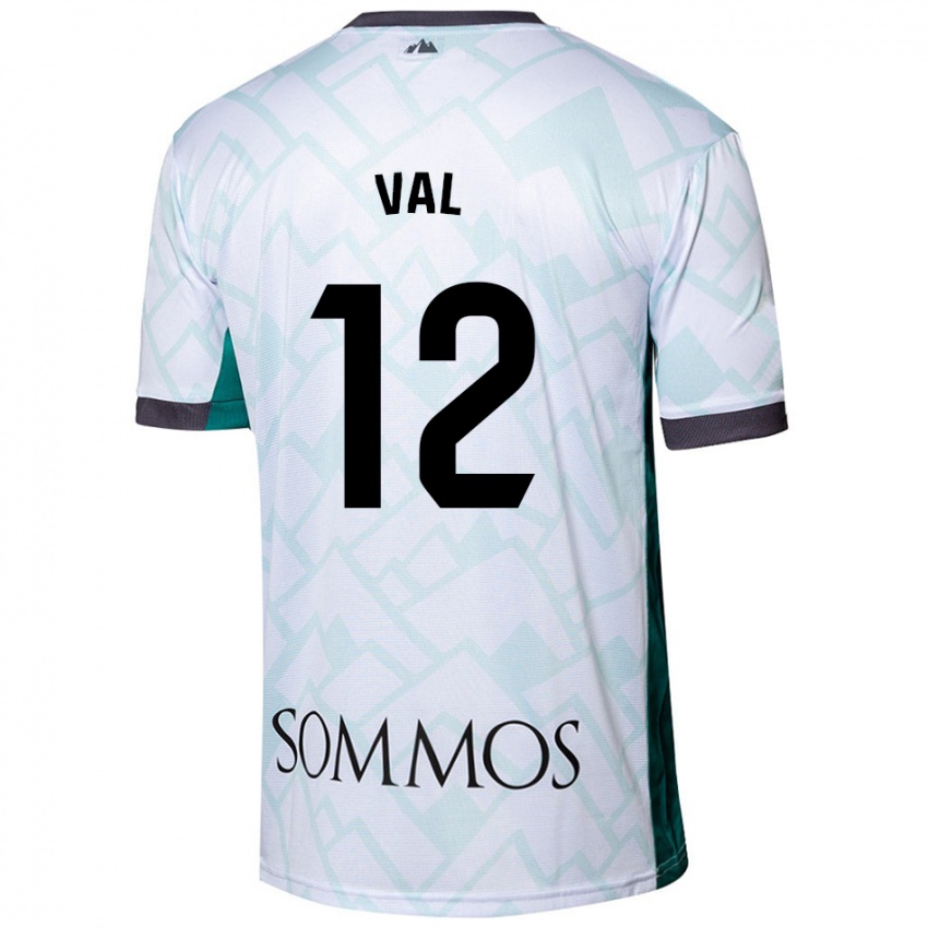 Niño Camiseta Ángel Val #12 Blanco Verde 2ª Equipación 2024/25 La Camisa