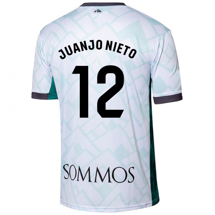 Niño Camiseta Juanjo Nieto #12 Blanco Verde 2ª Equipación 2024/25 La Camisa