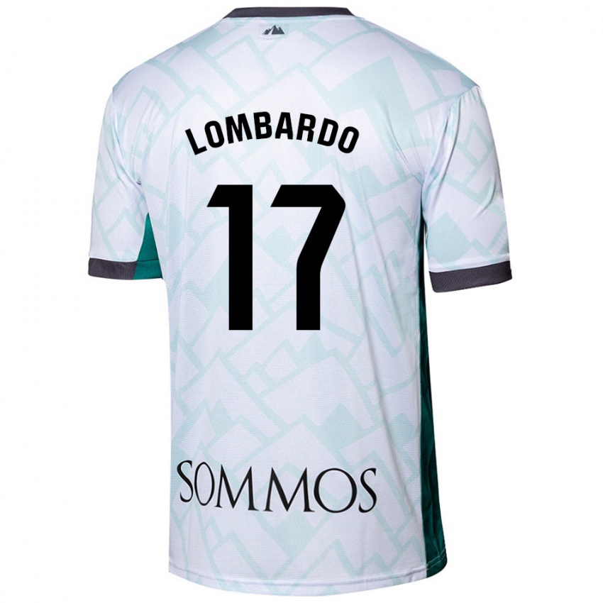 Niño Camiseta Enzo Lombardo #17 Blanco Verde 2ª Equipación 2024/25 La Camisa