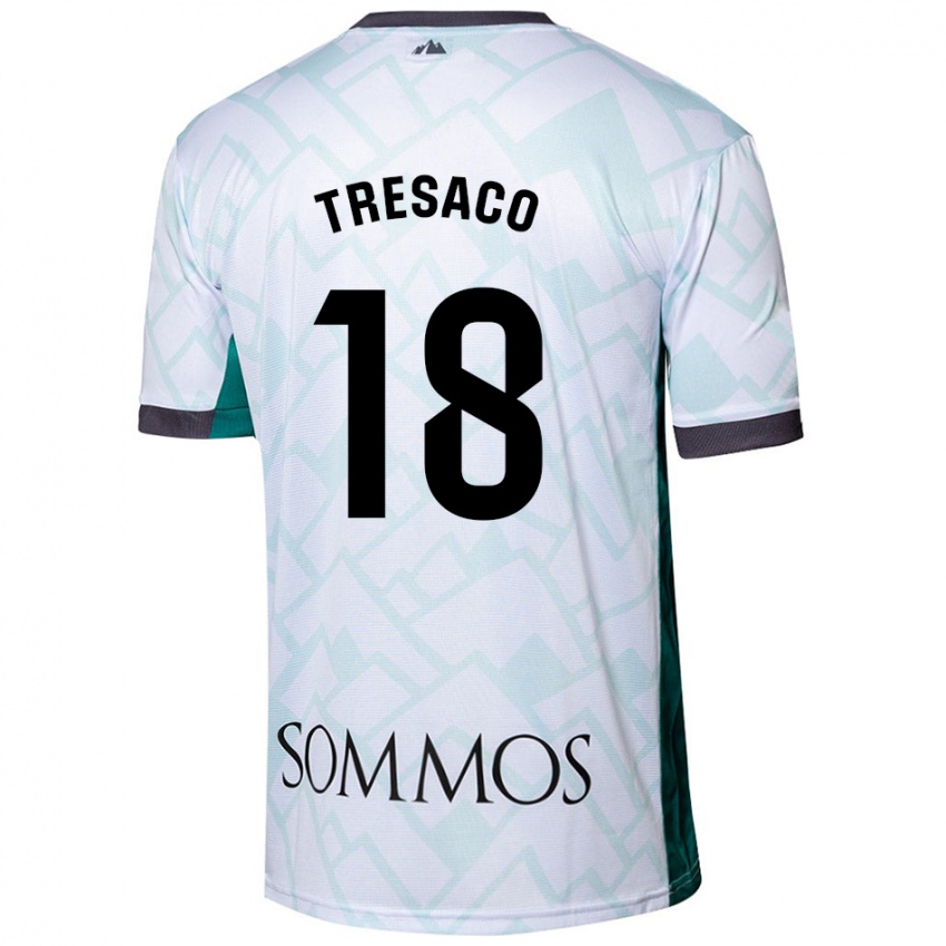 Niño Camiseta Rafa Tresaco #18 Blanco Verde 2ª Equipación 2024/25 La Camisa