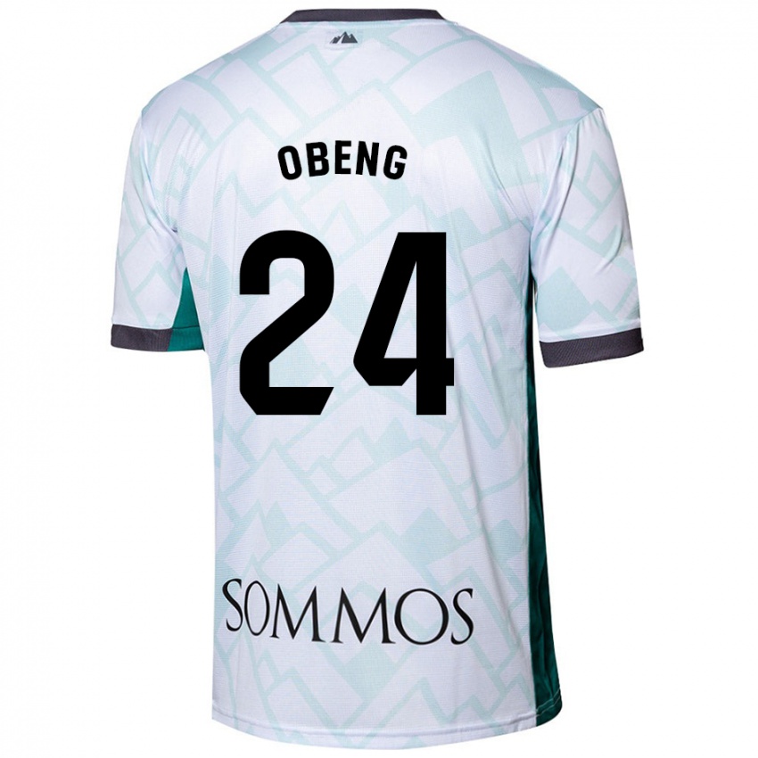 Niño Camiseta Samuel Obeng #24 Blanco Verde 2ª Equipación 2024/25 La Camisa