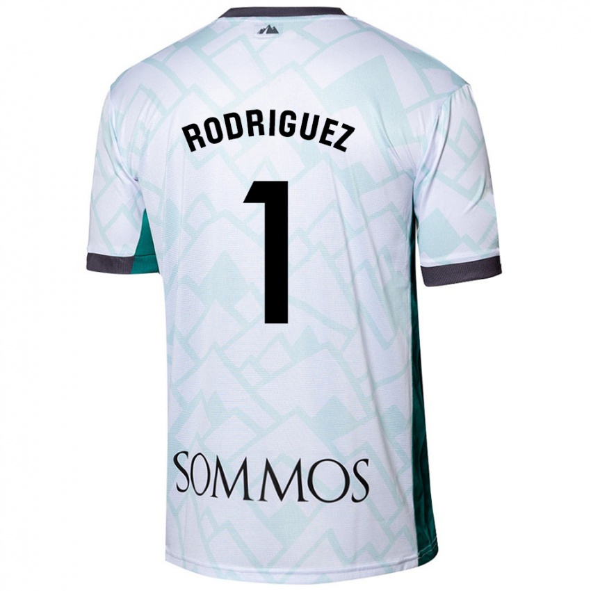 Niño Camiseta Nuria Rodríguez #1 Blanco Verde 2ª Equipación 2024/25 La Camisa