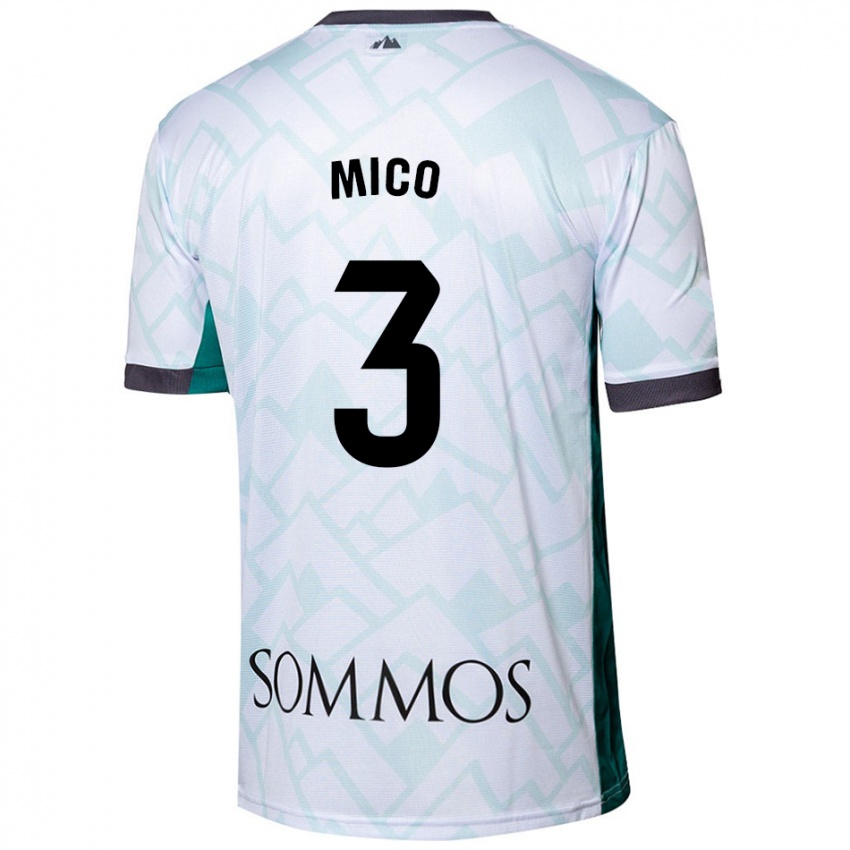 Niño Camiseta Sara Micó #3 Blanco Verde 2ª Equipación 2024/25 La Camisa