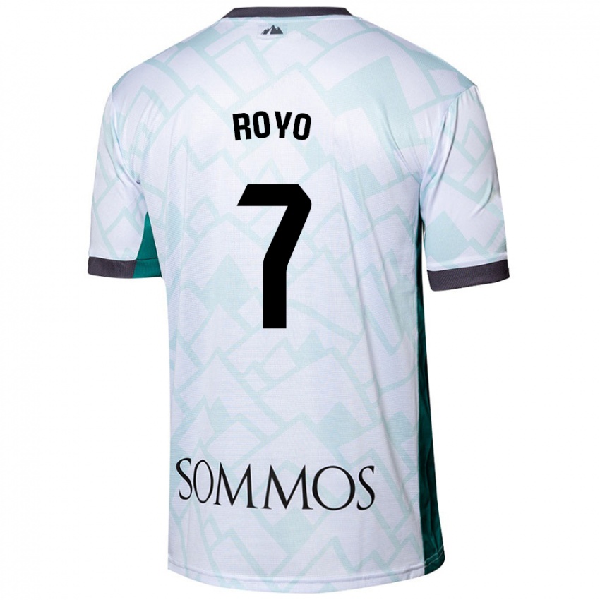 Niño Camiseta Laura Royo #7 Blanco Verde 2ª Equipación 2024/25 La Camisa