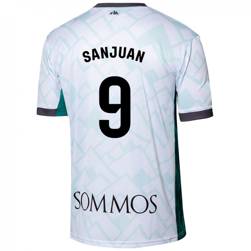 Niño Camiseta Royo Sanjuan #9 Blanco Verde 2ª Equipación 2024/25 La Camisa