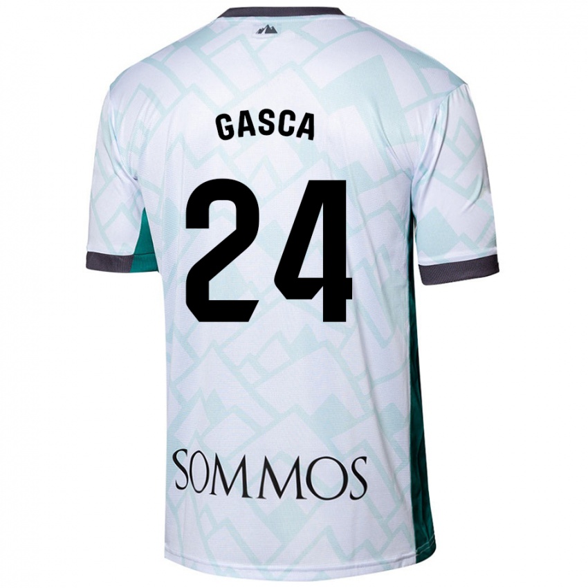 Niño Camiseta Verónica Gasca #24 Blanco Verde 2ª Equipación 2024/25 La Camisa