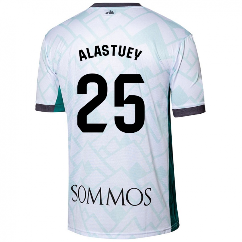 Niño Camiseta Martina Alastuey #25 Blanco Verde 2ª Equipación 2024/25 La Camisa