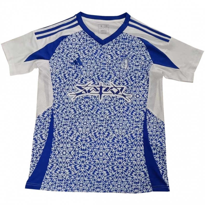 Niño Camiseta Oussama Boukir #0 Blanco Azul 2ª Equipación 2024/25 La Camisa