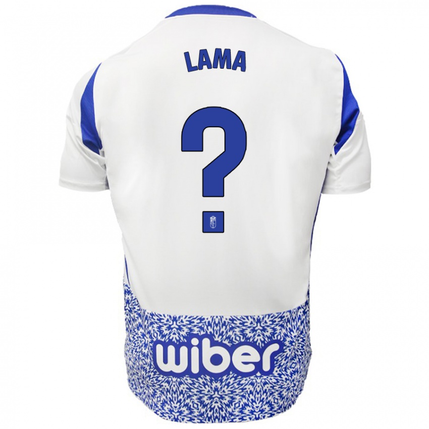 Niño Camiseta Manu Lama #0 Blanco Azul 2ª Equipación 2024/25 La Camisa