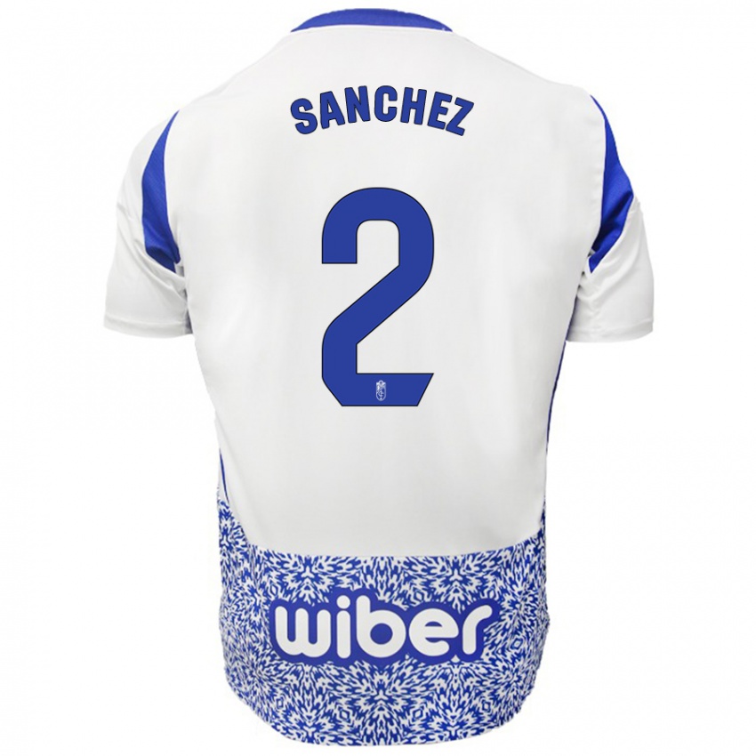 Niño Camiseta Rubén Sánchez #2 Blanco Azul 2ª Equipación 2024/25 La Camisa