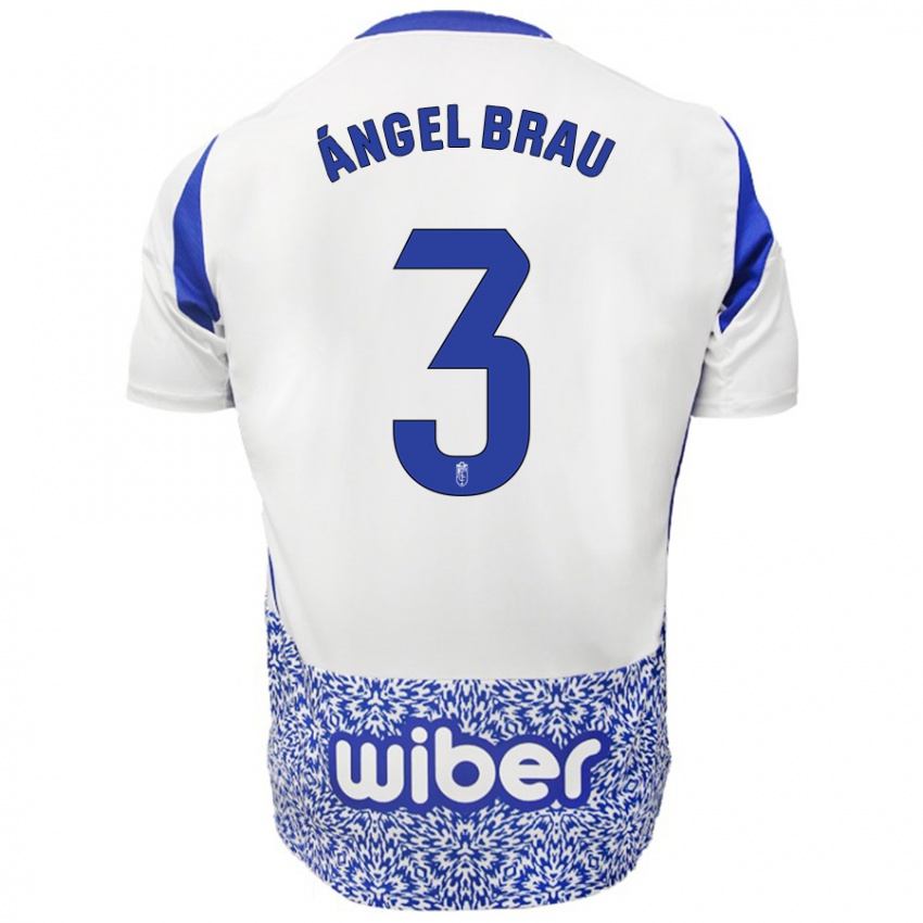 Niño Camiseta Miguel Ángel Brau #3 Blanco Azul 2ª Equipación 2024/25 La Camisa