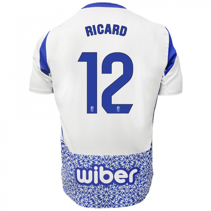 Niño Camiseta Ricard Sanchez #12 Blanco Azul 2ª Equipación 2024/25 La Camisa