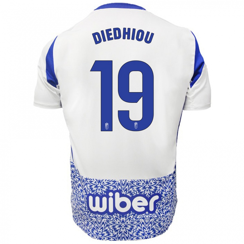 Niño Camiseta Famara Diédhiou #19 Blanco Azul 2ª Equipación 2024/25 La Camisa